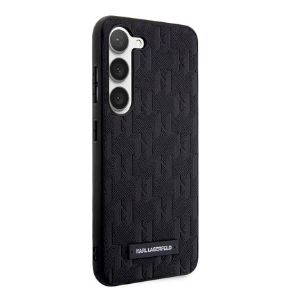 Funda para Samsung Galaxy S23+ S916, Karl Lagerfeld, Saffiano Monogram Metal Logo, Negra