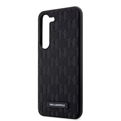 Funda para Samsung Galaxy S23+ S916, Karl Lagerfeld, Saffiano Monogram Metal Logo, Negra
