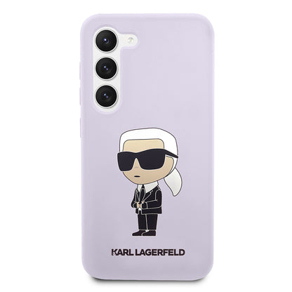 Case for Samsung Galaxy S23+ S916, Karl Lagerfeld, Ikonik Karl Silicone, Purple