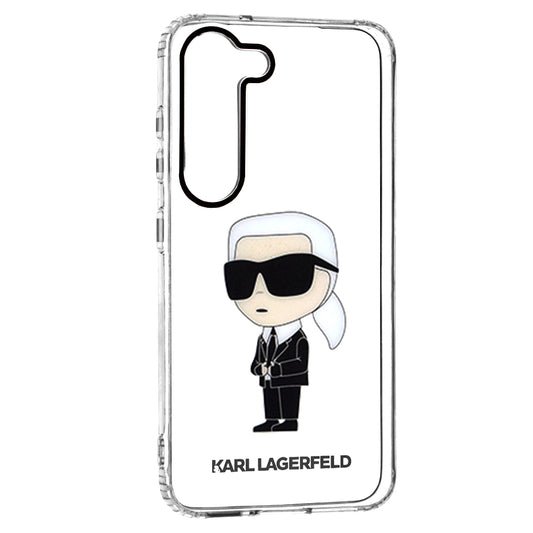 Funda para Samsung Galaxy S23 S911, Karl Lagerfeld, Ikonik Karl, Transparente
