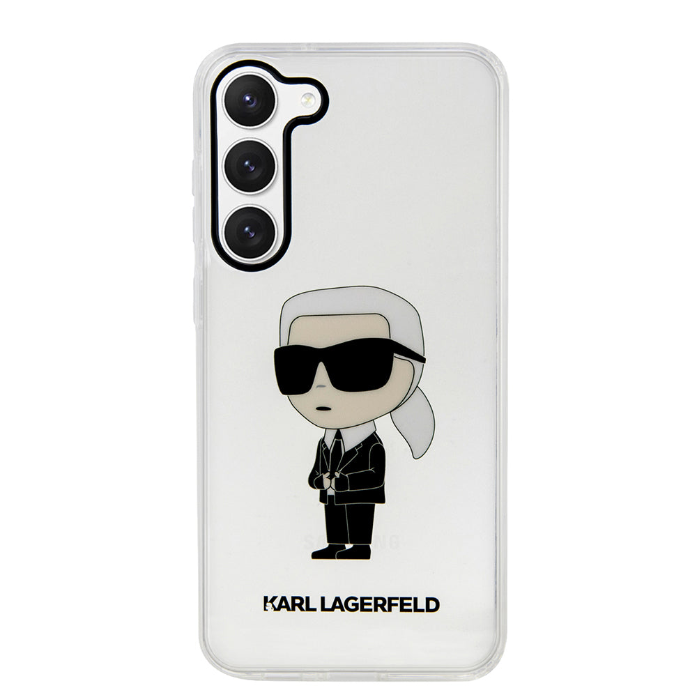 Funda para Samsung Galaxy S23 S911, Karl Lagerfeld, Ikonik Karl, Transparente