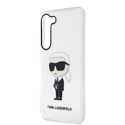 Funda para Samsung Galaxy S23 S911, Karl Lagerfeld, Ikonik Karl, Transparente
