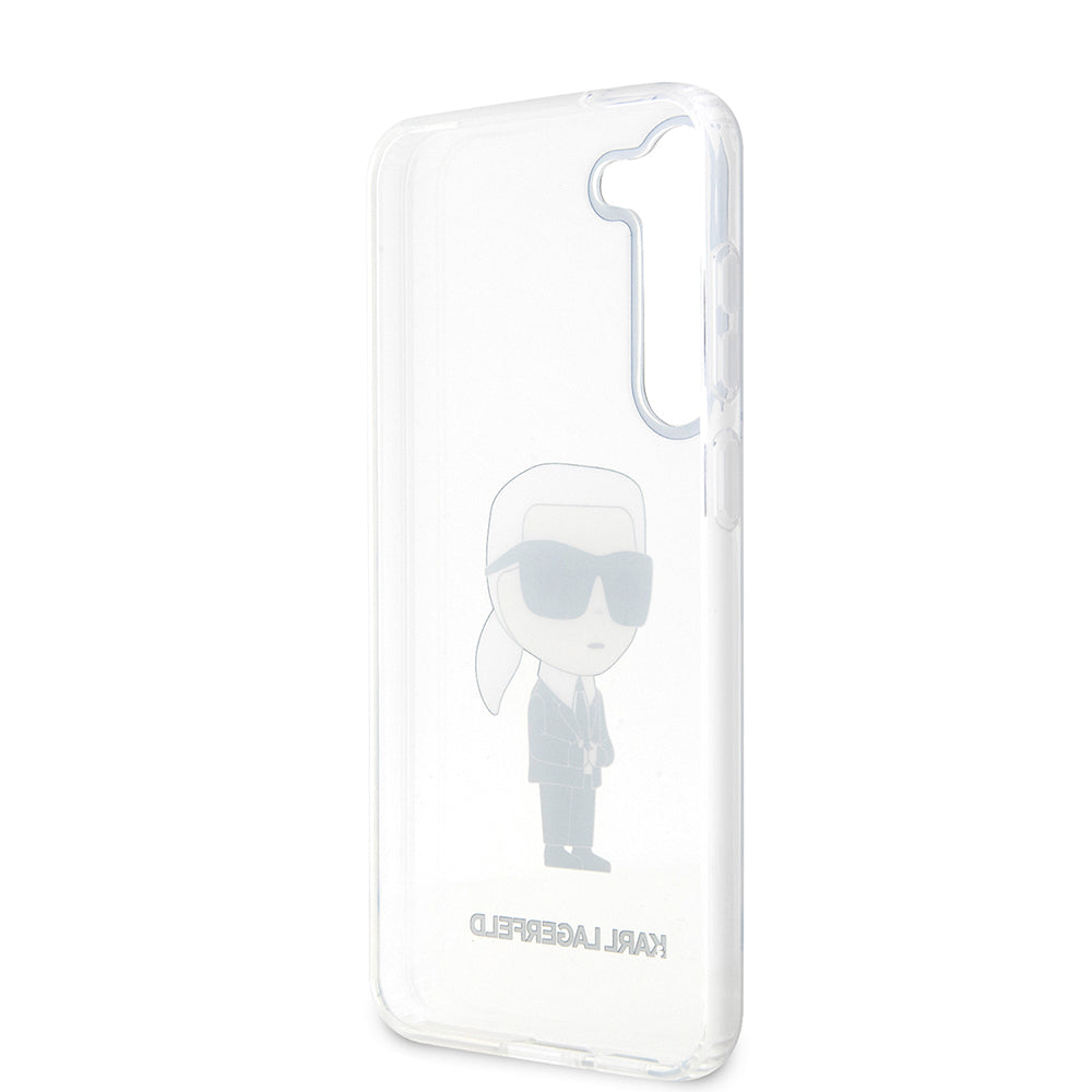 Funda para Samsung Galaxy S23 S911, Karl Lagerfeld, Ikonik Karl, Transparente
