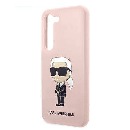 Funda para Samsung Galaxy S23 S911, Karl Lagerfeld, Silicone Ikonik Karl, Rosa