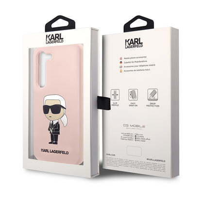 Funda para Samsung Galaxy S23 S911, Karl Lagerfeld, Silicone Ikonik Karl, Rosa