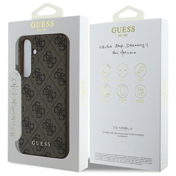 Funda para Samsung Galaxy S24 FE S721, Guess, 4G Charm, Marrón
