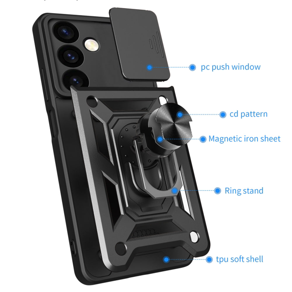 Funda para Samsung Galaxy S24 FE S721, Techsuit, CamShield, Negra