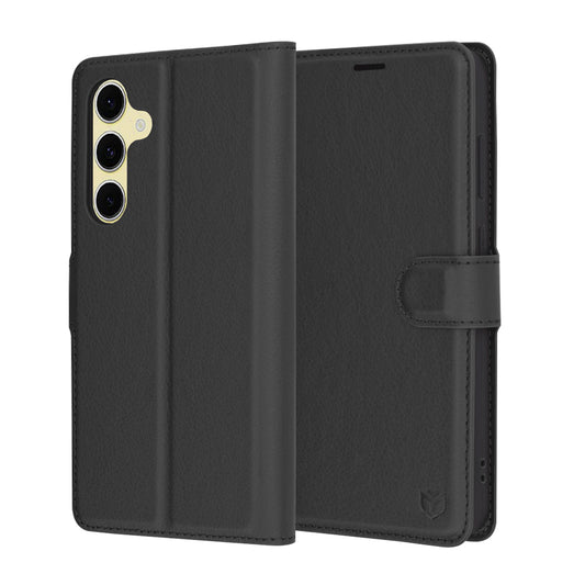 Funda para Samsung Galaxy S24 FE S721, Techsuit, Leather Folio, Negra