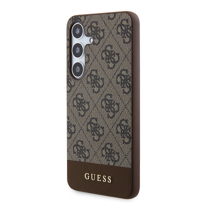 Funda para Samsung Galaxy S24+ S926, Guess, 4G Stripe, Marrón.