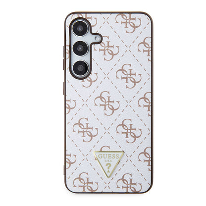 Funda para Samsung Galaxy S24+ S926, Guess, 4G Triangle Logo, Blanca