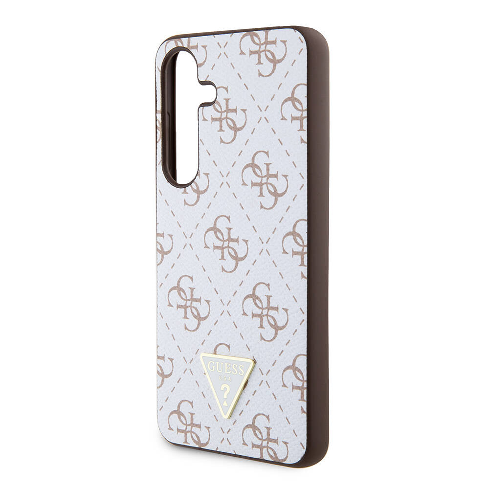 Funda para Samsung Galaxy S24+ S926, Guess, 4G Triangle Logo, Blanca