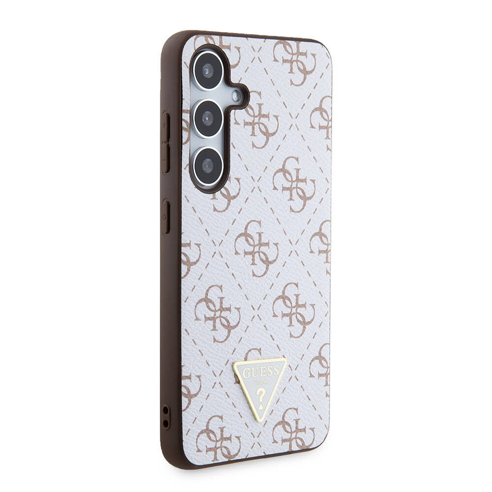 Funda para Samsung Galaxy S24+ S926, Guess, 4G Triangle Logo, Blanca
