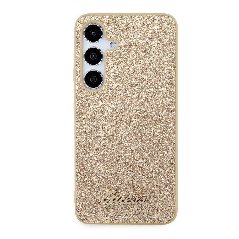 Funda para Samsung Galaxy S24+ S926, Guess, Glitter Script, Dorada