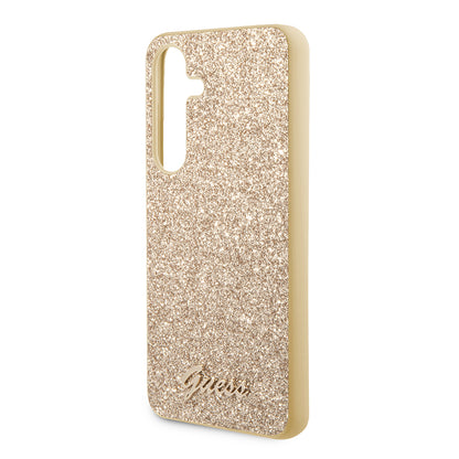 Funda para Samsung Galaxy S24+ S926, Guess, Glitter Script, Dorada