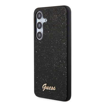 Funda para Samsung Galaxy S24+ S926, Guess, Glitter Script, Negra