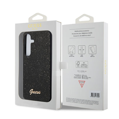 Funda para Samsung Galaxy S24+ S926, Guess, Glitter Script, Negra
