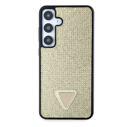 Funda para Samsung Galaxy S24+ S926, Guess, Rhinestone Triangle Logo, Dorada
