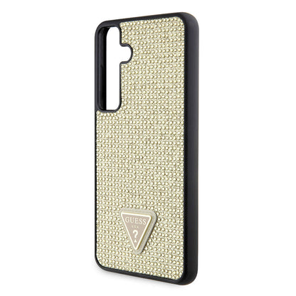 Funda para Samsung Galaxy S24+ S926, Guess, Rhinestone Triangle Logo, Dorada