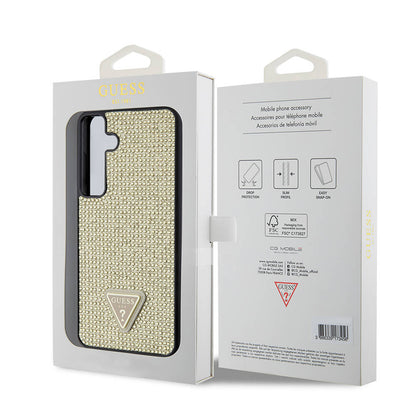 Funda para Samsung Galaxy S24+ S926, Guess, Rhinestone Triangle Logo, Dorada