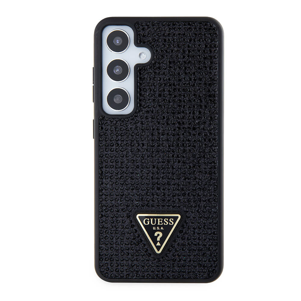 Funda para Samsung Galaxy S24+ S926, Guess, Rhinestone Triangle Logo, Negra