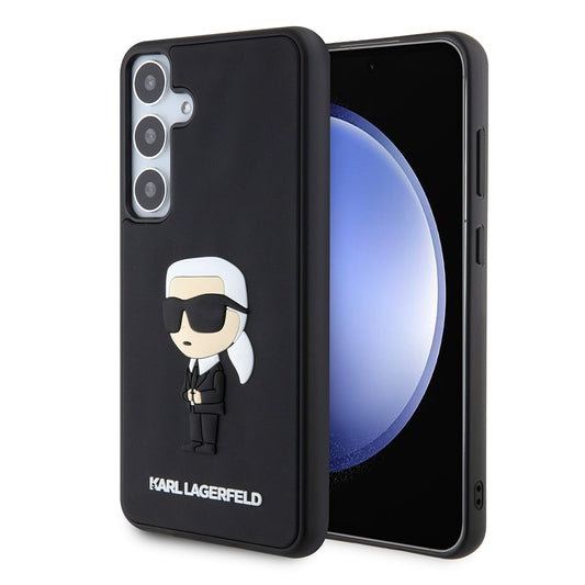 Funda para Samsung Galaxy S24+ S926, Karl Lagerfeld, 3D Rubber Ikonik Karl, Negra