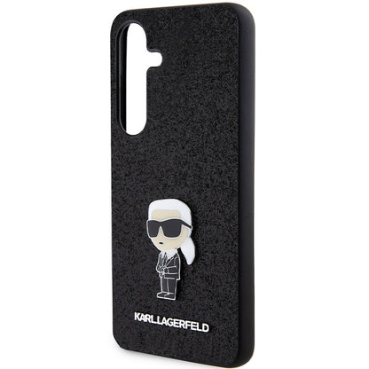 Funda para Samsung Galaxy S24+ S926, Karl Lagerfeld, Glitter Ikonik Karl Logo, Negra