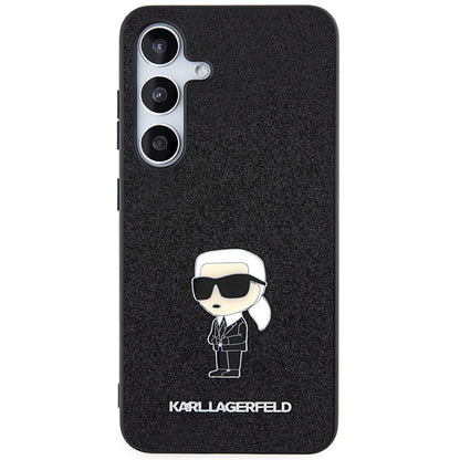 Funda para Samsung Galaxy S24+ S926, Karl Lagerfeld, Glitter Ikonik Karl Logo, Negra