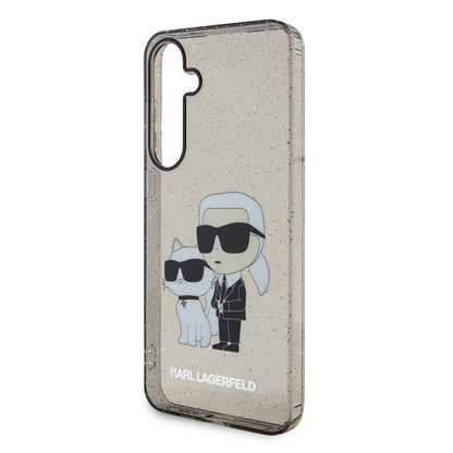 Funda para Samsung Galaxy S24+ S926, Karl Lagerfeld, Glitter Karl & Choupette, Azul.