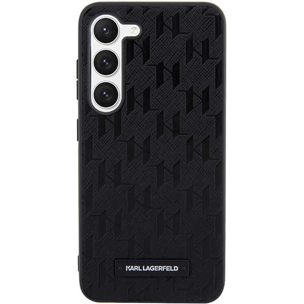 Funda para Samsung Galaxy S24+ S926, Karl Lagerfeld, Saffiano Monogram Metal Logo, Negra
