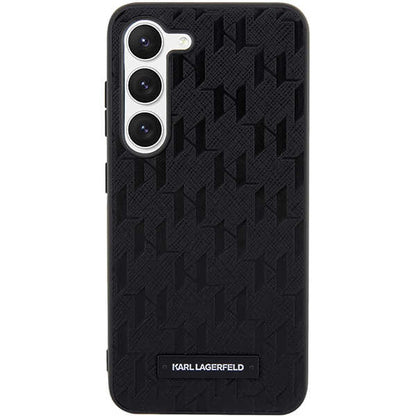 Funda para Samsung Galaxy S24+ S926, Karl Lagerfeld, Saffiano Monogram Metal Logo, Negra