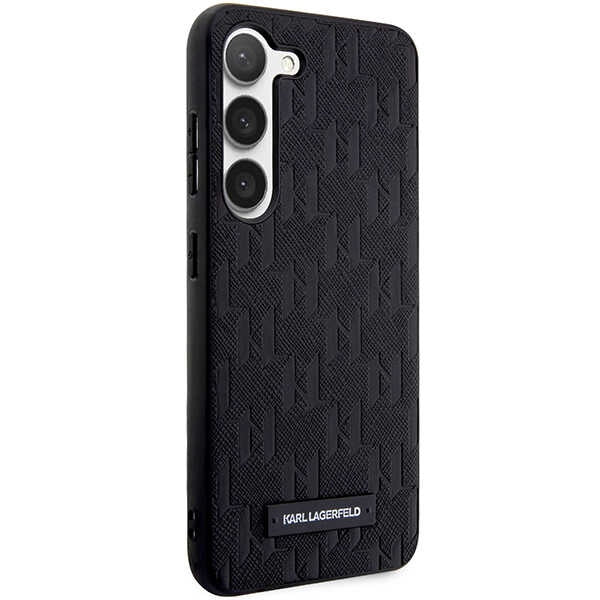 Funda para Samsung Galaxy S24+ S926, Karl Lagerfeld, Saffiano Monogram Metal Logo, Negra