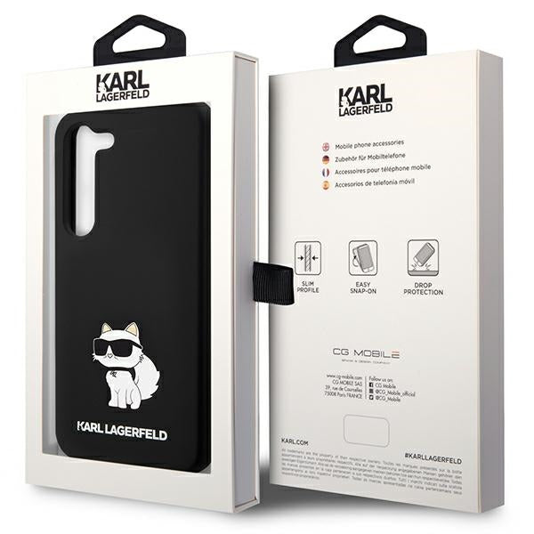 Funda para Samsung Galaxy S24+ S926, Karl Lagerfeld, Silicone Choupette, Negra