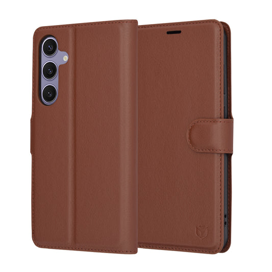 Funda para Samsung Galaxy S24+ S926, Techsuit, Leather Folio, Marrón