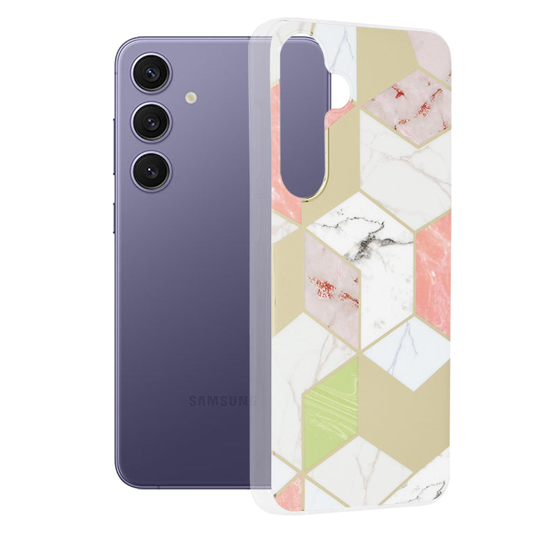 Funda para Samsung Galaxy S24+ S926, Techsuit, Marble, Morado