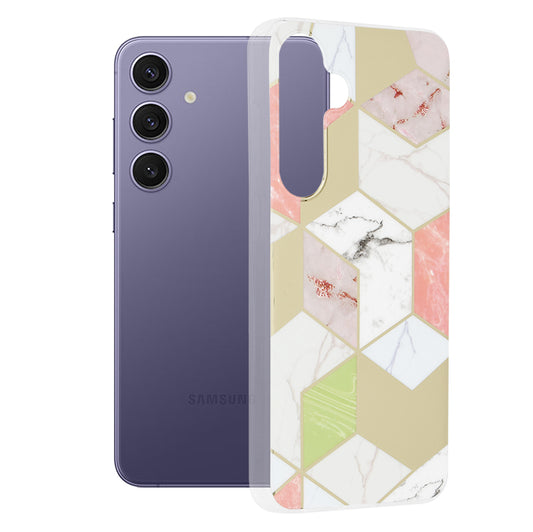 Funda para Samsung Galaxy S24+ S926, Techsuit, Marble, Morado