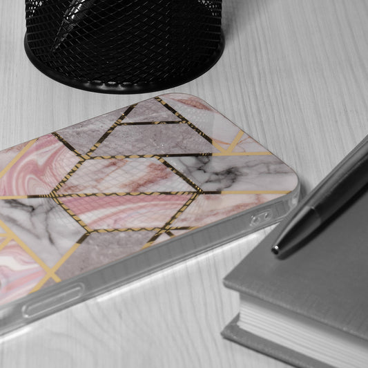 Funda para Samsung Galaxy S24+ S926, Techsuit, Marble, Rosa