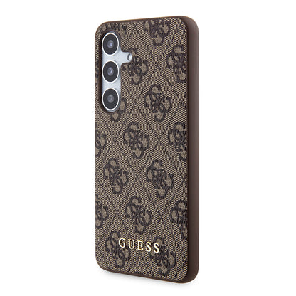 Funda para Samsung Galaxy S24 S921, Guess, 4G Metal Gold Logo, Marrón