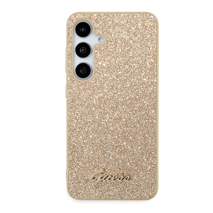 Funda para Samsung Galaxy S24 S921, Guess, Glitter Script, Dorada