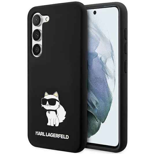 Funda para Samsung Galaxy S24 S921, Karl Lagerfeld, Silicone Choupette NFT, Negra