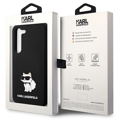 Funda para Samsung Galaxy S24 S921, Karl Lagerfeld, Silicone Choupette NFT, Negra