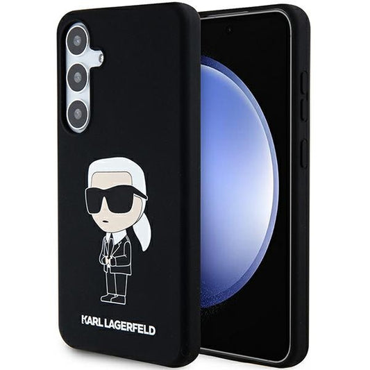 Funda para Samsung Galaxy S24 S921, Karl Lagerfeld, Silicone Ikonik NFT, Negra