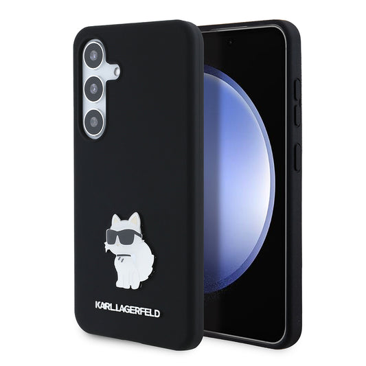 Case for Samsung Galaxy S24 S921, Karl Lagerfeld, Silicone Choupette, Black