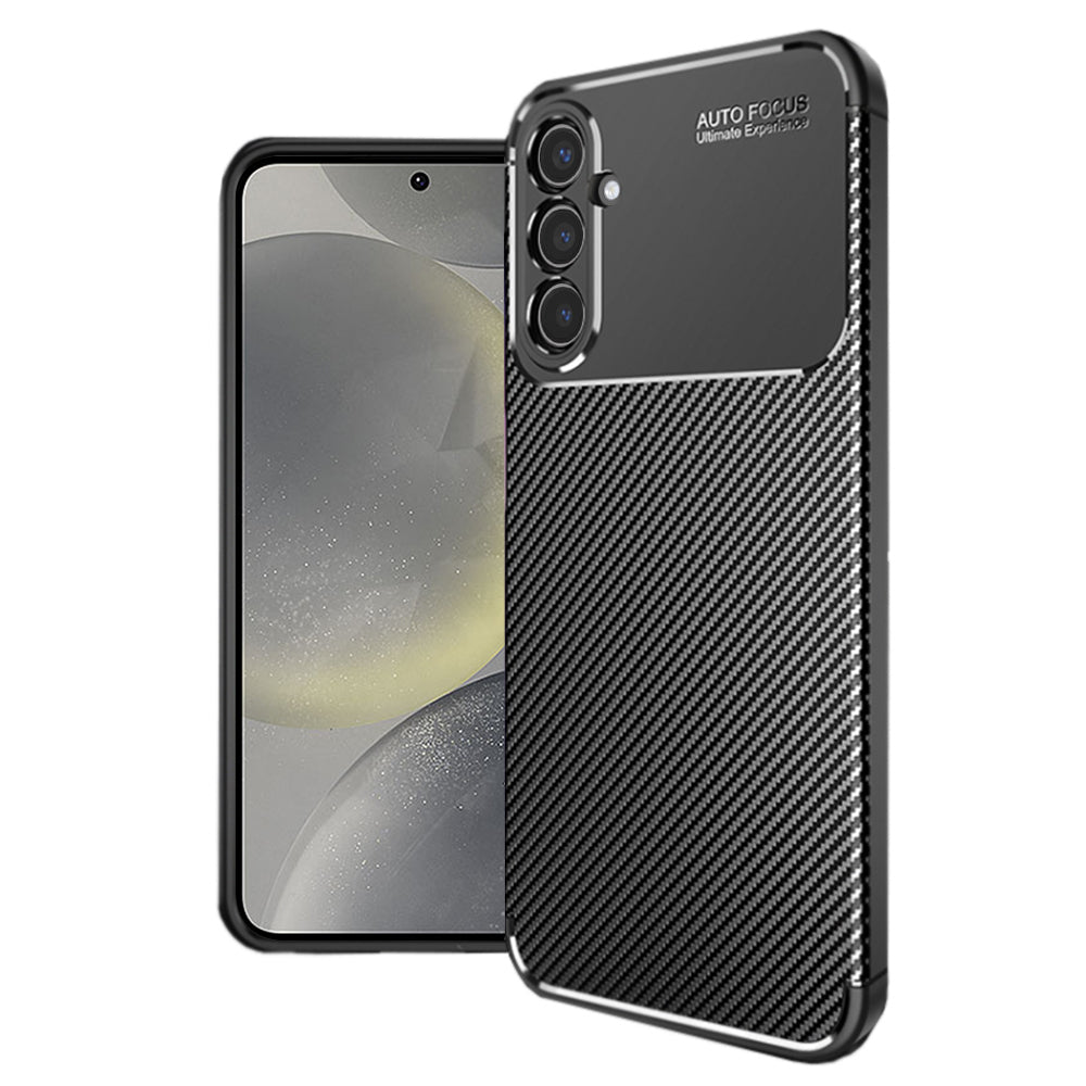 Funda para Samsung Galaxy S24 S921, Techsuit, Fibra de Carbon, Negra
