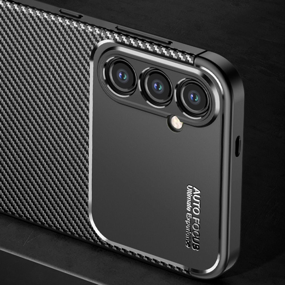 Funda para Samsung Galaxy S24 S921, Techsuit, Fibra de Carbon, Negra