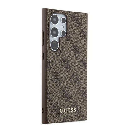 Funda para Samsung Galaxy S24 Ultra S928, Guess, 4G Metal Gold Logo, Marrón