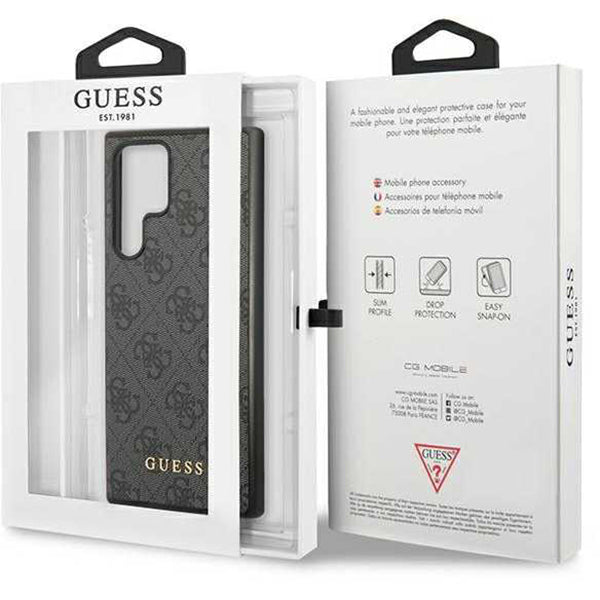 Funda para Samsung Galaxy S24 Ultra S928, Guess, 4G Metal Gold Logo, Negra