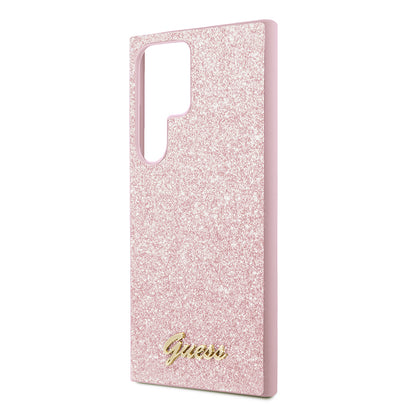 Funda para Samsung Galaxy S24 Ultra S928, Guess, Glitter Script, Dorada