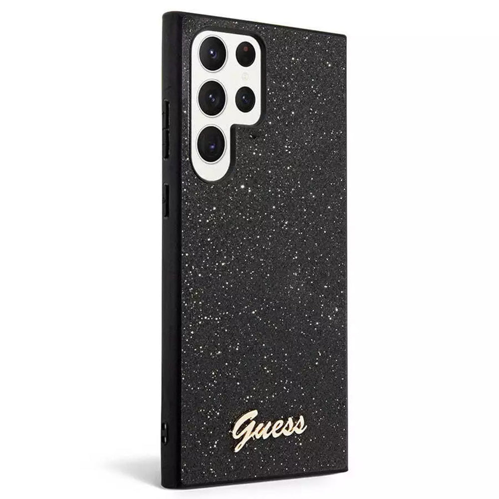 Funda para Samsung Galaxy S24 Ultra S928, Guess, Glitter Script, Negra