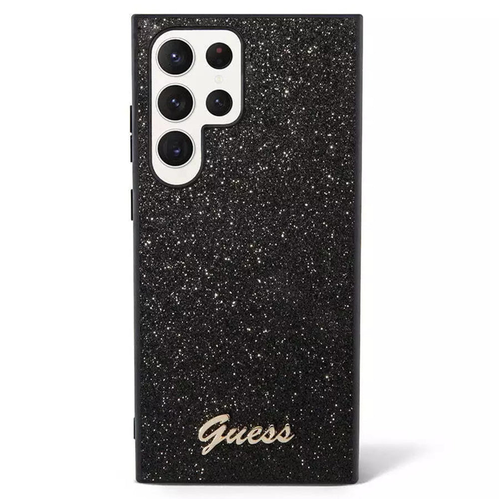 Funda para Samsung Galaxy S24 Ultra S928, Guess, Glitter Script, Negra