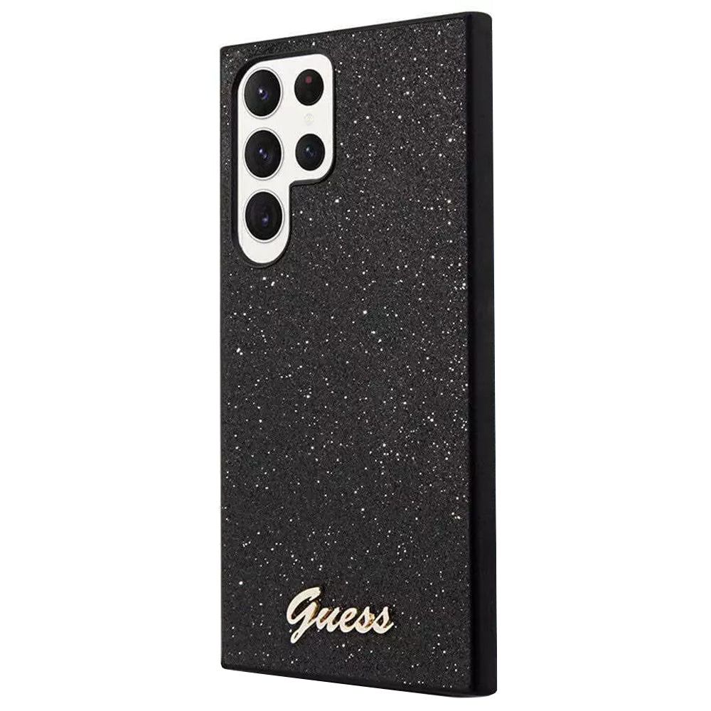 Funda para Samsung Galaxy S24 Ultra S928, Guess, Glitter Script, Negra